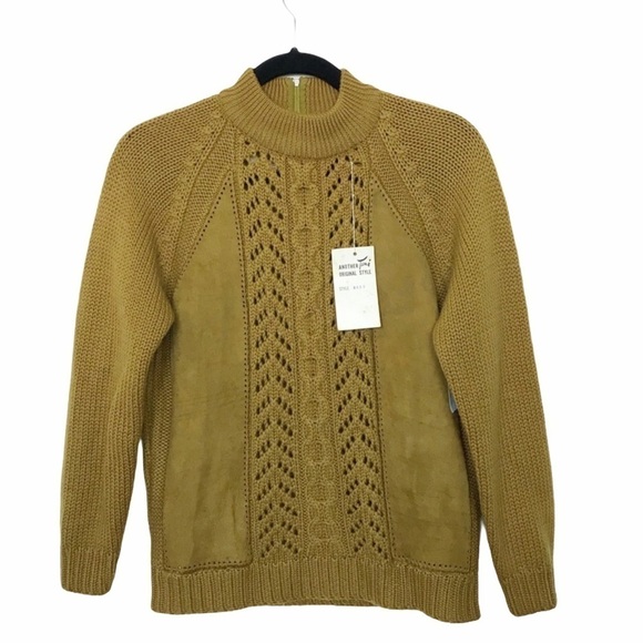 Tami Vintage Wool Suede Leather Sweater - Picture 1 of 8